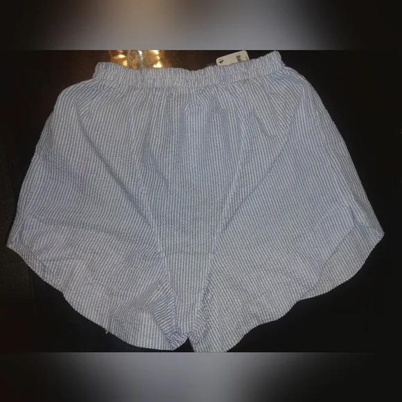 Free People INTIMATELY Blue and White Striped Shorts - Picture 4 of 7